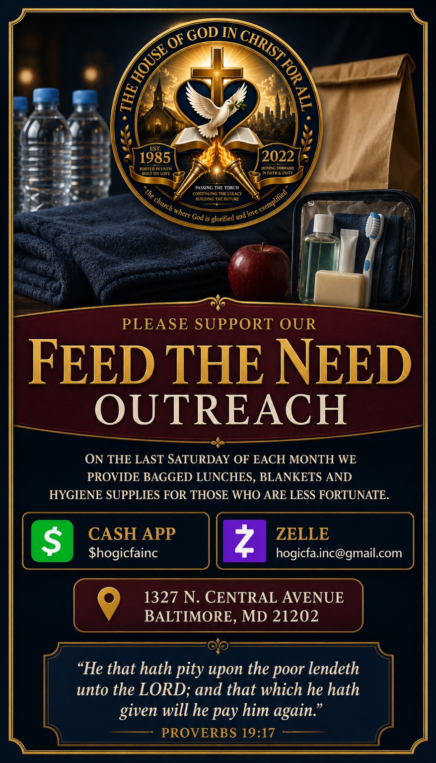 Feed the Need community outreach supplies